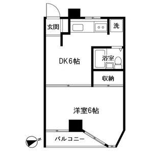 コーポアルプ(1DK/1階)の間取り写真