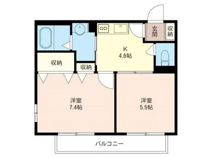 MAISON静琶(2K/1階)の間取り写真