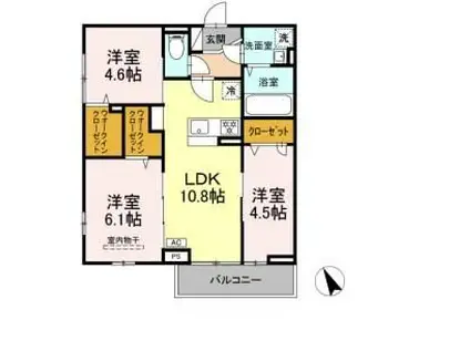 グランドゥール ソレイユ(3LDK/2階)の間取り写真