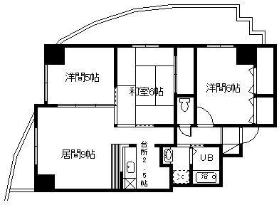 ノルテ6条通弐番館(3LDK/6階)の間取り写真
