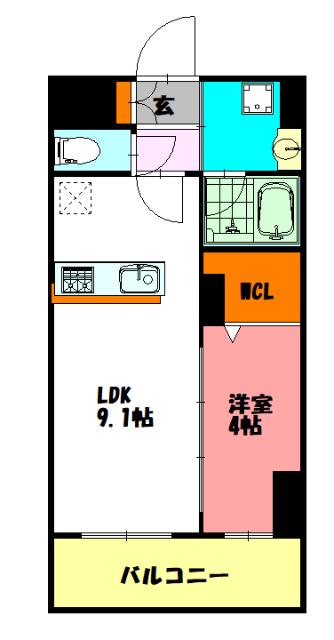 アクエルド明石西(1LDK/2階)の間取り写真