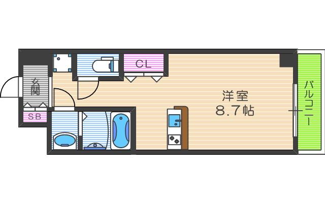 アドバンス西梅田II(ワンルーム/3階)の間取り写真