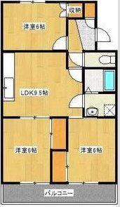 マンション ラポール(3LDK/2階)の間取り写真