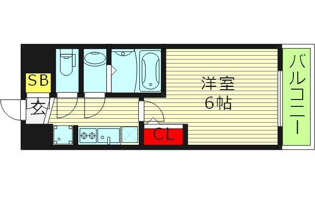 プレサンス東小橋エレディータ(1K/10階)の間取り写真
