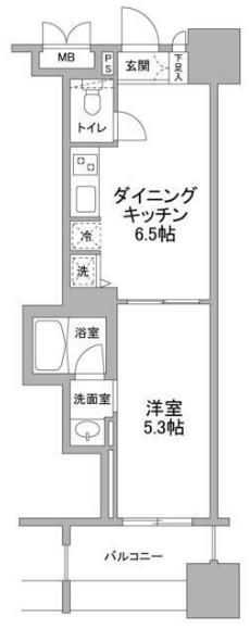 パークフラッツ横濱公園(1DK/4階)の間取り写真