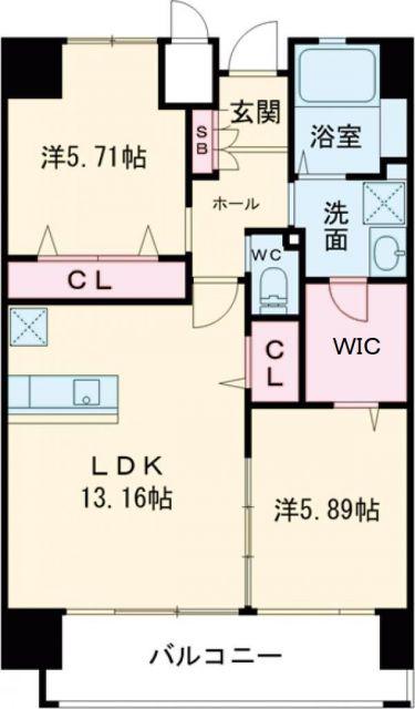 LEGEND高見(2LDK/12階)の間取り写真