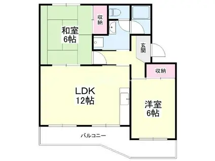 コーポ林(2LDK/1階)の間取り写真