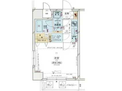 パレステュディオ新御徒町(1K/2階)の間取り写真