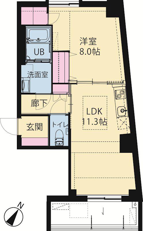 光田参番館(1LDK/3階)の間取り写真