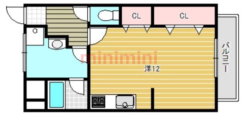 西駅前吉田マンション(ワンルーム/3階)の間取り写真