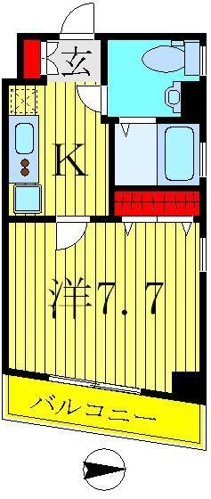 百景ビル(1K/3階)の間取り写真