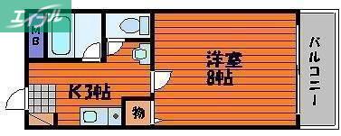 レジデンス田町(1K/7階)の間取り写真
