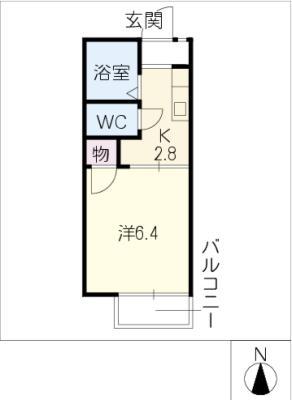 ネスパルド御幸山(1K/1階)の間取り写真