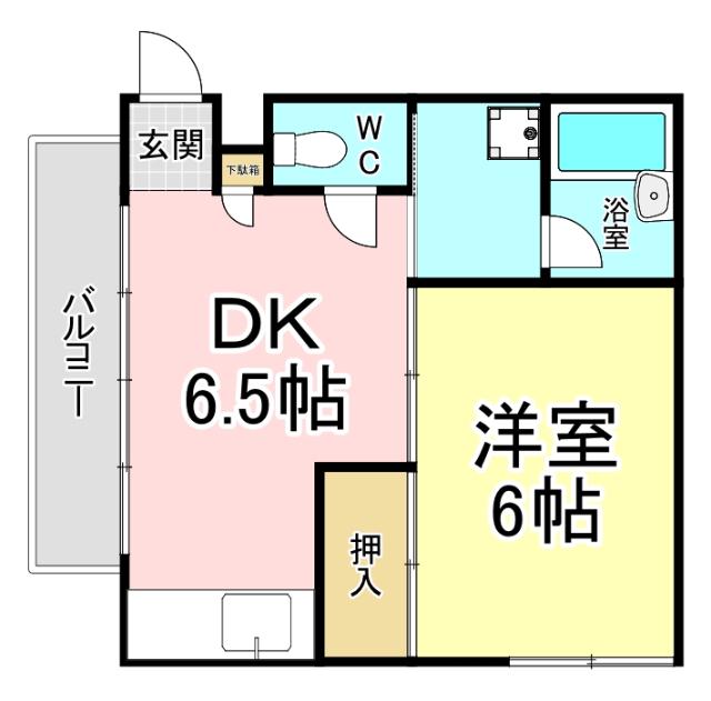 フラワーマンション(1DK/2階)の間取り写真