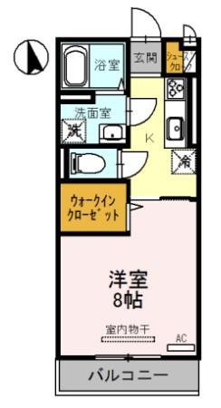 アネックスII(1K/2階)の間取り写真