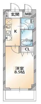 KDXレジデンス溝の口(1K/4階)の間取り写真