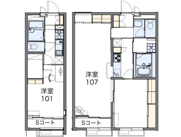 レオパレスアルタイルII(1K/2階)の間取り写真