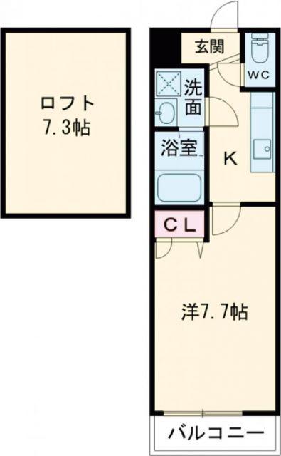 フジパレス初芝駅南I番館(1K/2階)の間取り写真