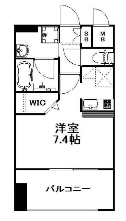 エンクレスト天神MARK(1K/3階)の間取り写真