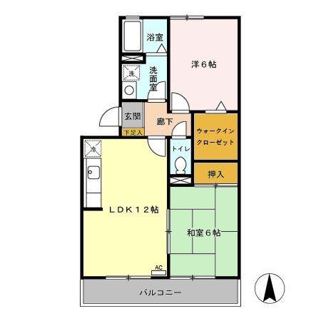 アンフェリュールHIDE(2LDK/3階)の間取り写真