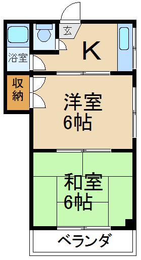 ハイツSK(2K/2階)の間取り写真