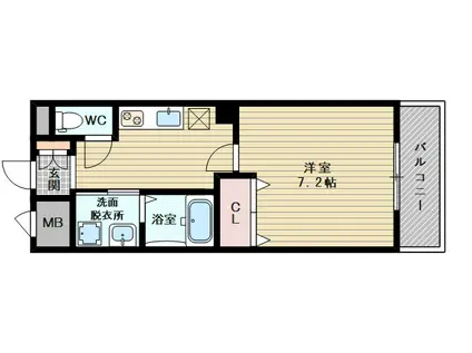 アーバンヒルズ トロワ オスト(1K/1階)の間取り写真