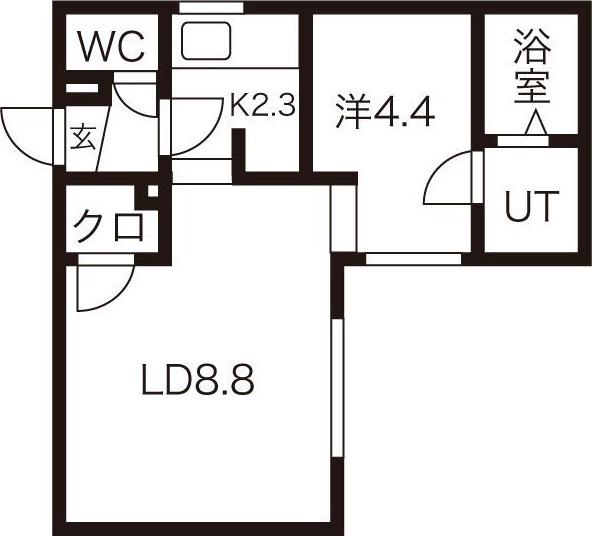 エスパスルージュ(1LDK/4階)の間取り写真
