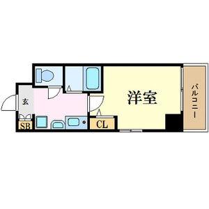 エスリード南森町駅前(1K/2階)の間取り写真