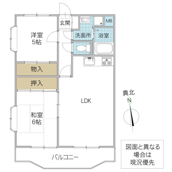 ファミール笠原(2LDK/3階)の間取り写真