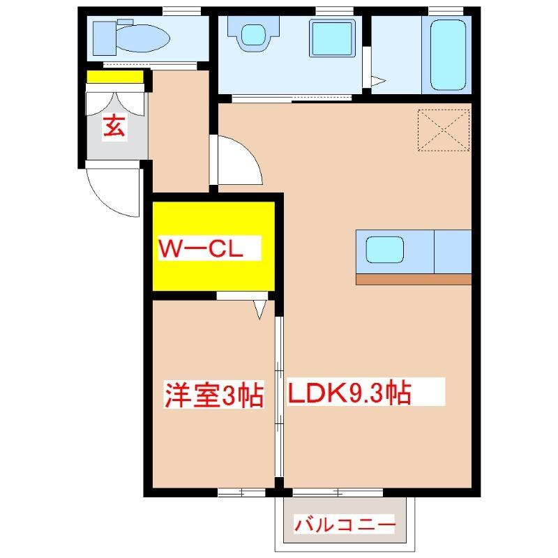 ソラーナVI(1LDK/1階)の間取り写真