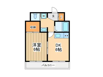 プレンディ鷺沼(1DK/1階)の間取り写真