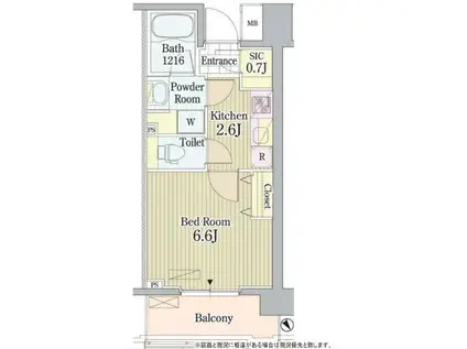 PRIME URBAN 東中野 COURT(1K/6階)の間取り写真