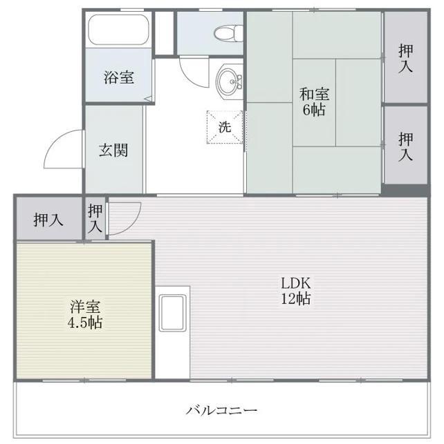 グランエピ長丘台(2LDK/4階)の間取り写真