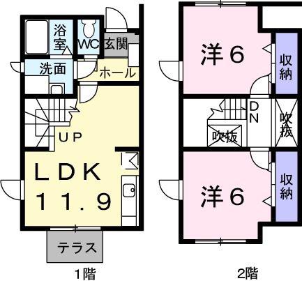 ハイムエスポアール(2LDK/1階)の間取り写真