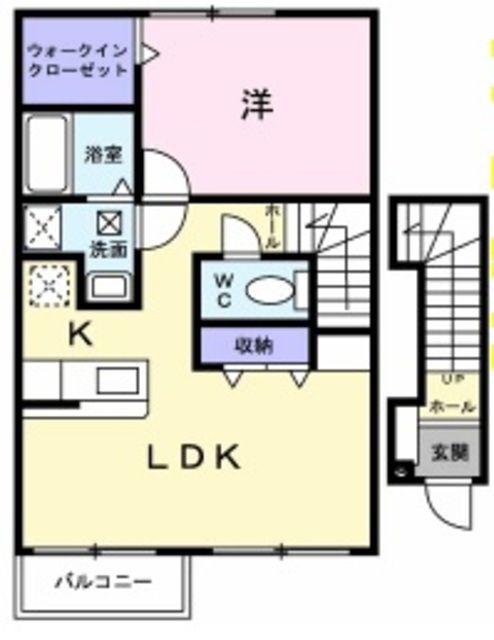ザイテベルクII(1LDK/2階)の間取り写真