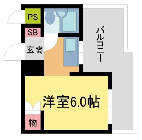 モンセリーチェ甲東園(1DK/4階)の間取り写真