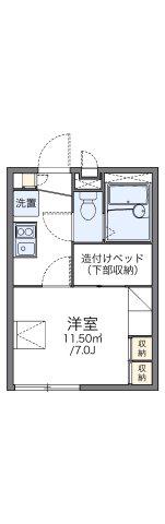 レオパレス飛鳥 常盤台(1K/1階)の間取り写真