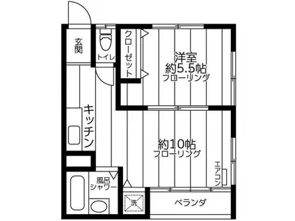 成瀬ハイツ(1LDK/3階)の間取り写真