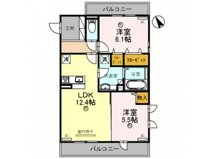 メゾン・ビアンカ(2LDK/3階)の間取り写真