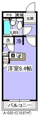 ローズマンションA32番館(ワンルーム/3階)の間取り写真