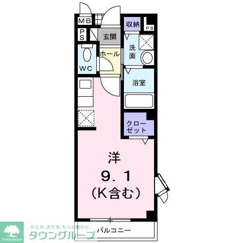 カーサ・ボニート(ワンルーム/2階)の間取り写真