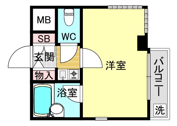 スペアライフ(1K/2階)の間取り写真