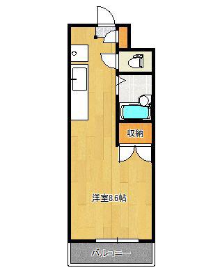 コーポラスKII(ワンルーム/2階)の間取り写真