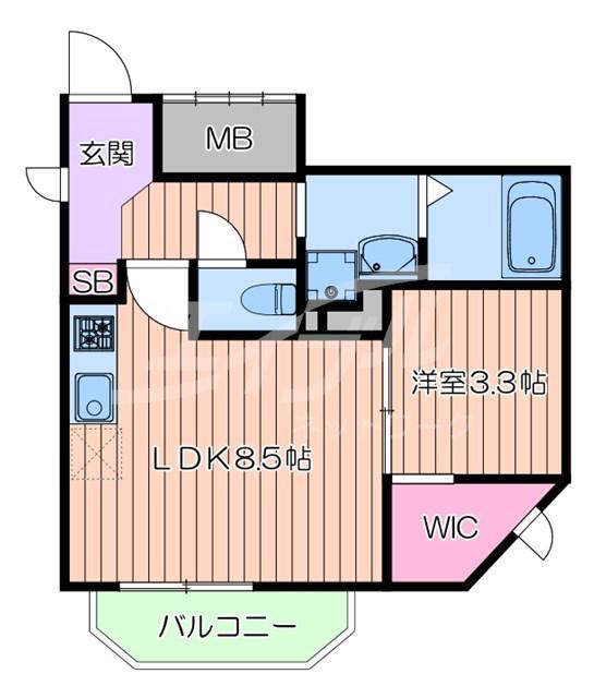 サンシティーグランデ(1LDK/3階)の間取り写真