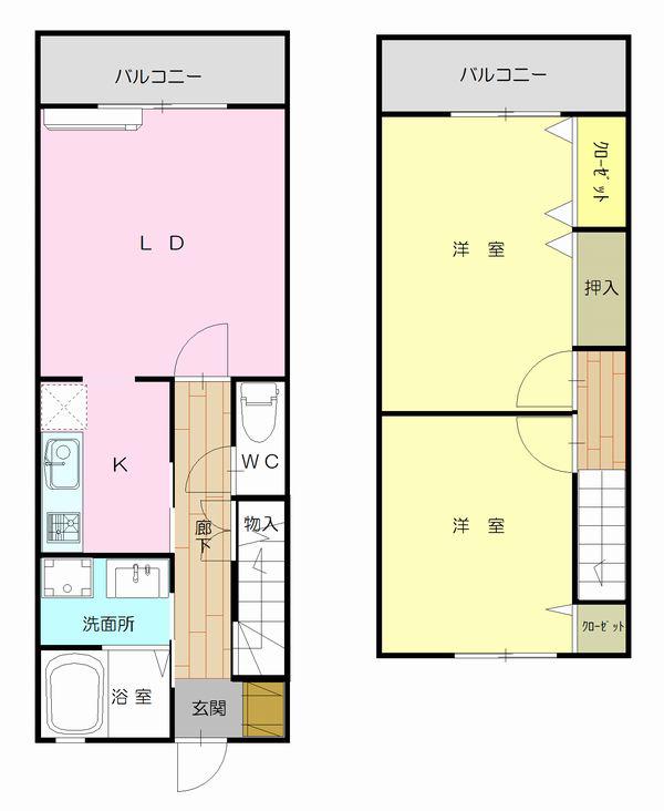 TERA‐HOUSE(2LDK/1階)の間取り写真