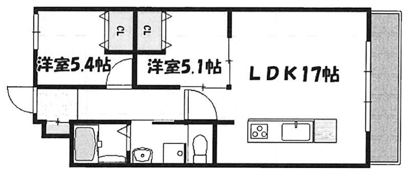 JACKSON STREET 521(2LDK/4階)の間取り写真