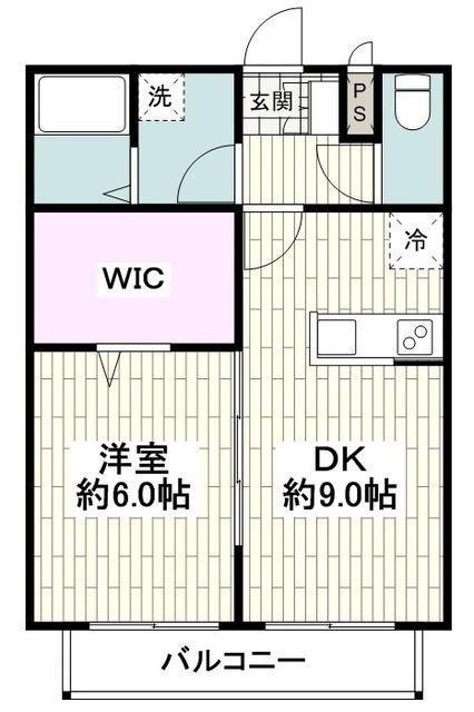 ドゥージェーム(1DK/2階)の間取り写真