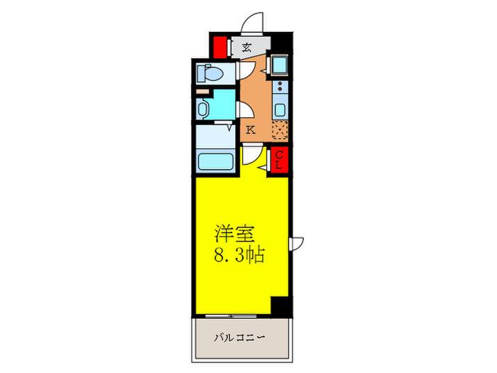 MDI.J ESAKA COURT(1K/4階)の間取り写真