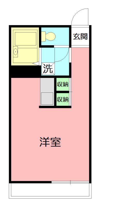 ヴィラ萩山 B(ワンルーム/2階)の間取り写真