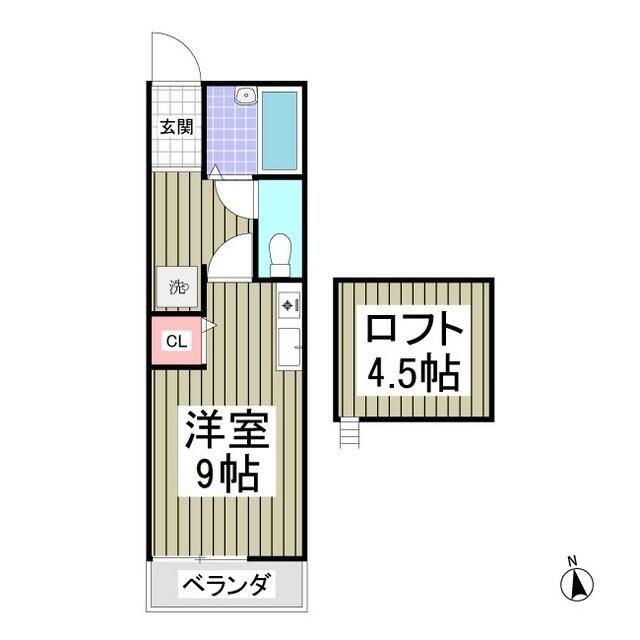 メゾン宮原(ワンルーム/2階)の間取り写真